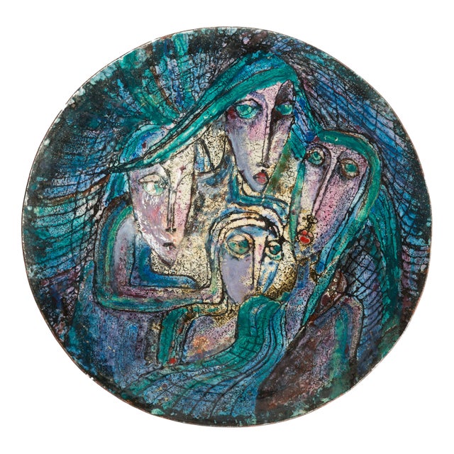 Vintage Art Dish in Enamel and Copper, 1960s For Sale