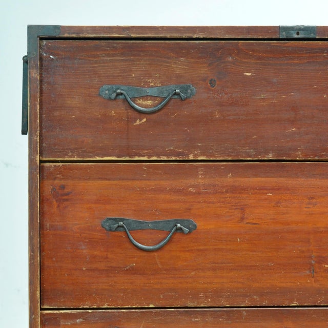 Brown Japanese Tansu Chest of Drawers, 1870 For Sale - Image 8 of 12