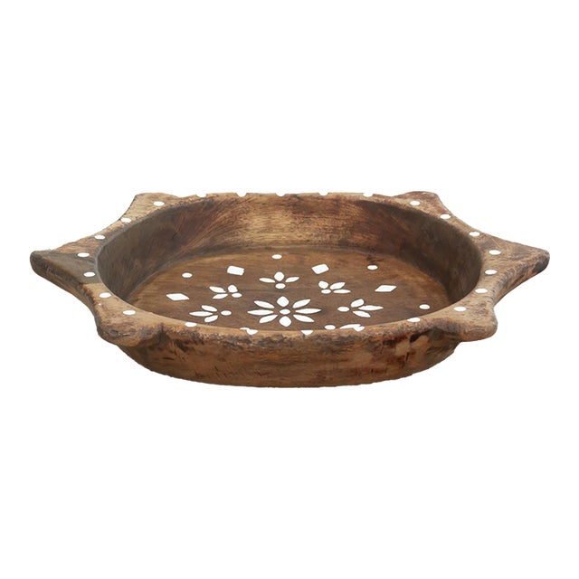 Vintage "Tikuli" Style Wood Bowl For Sale