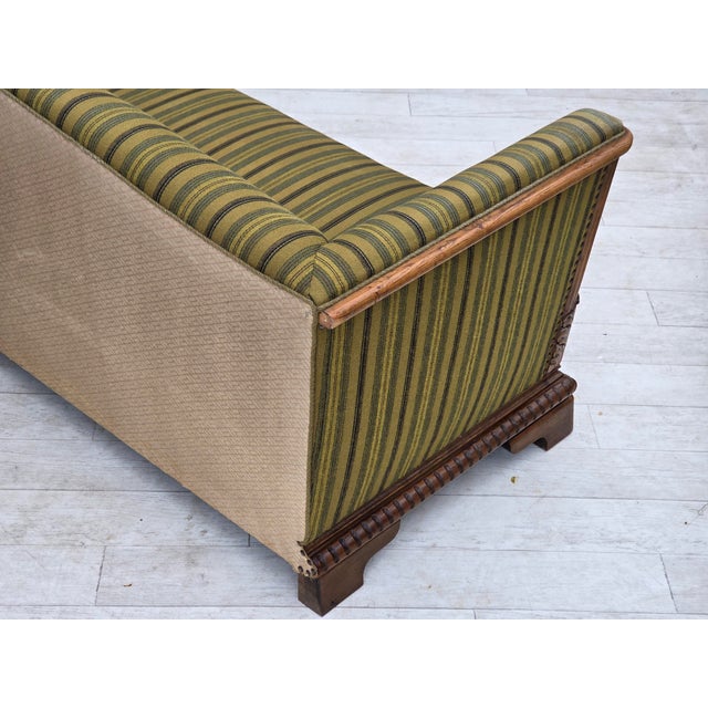 Vintage Danish Three-Seater Sofa in Furniture Velour and Oak, 1950s For Sale - Image 14 of 18