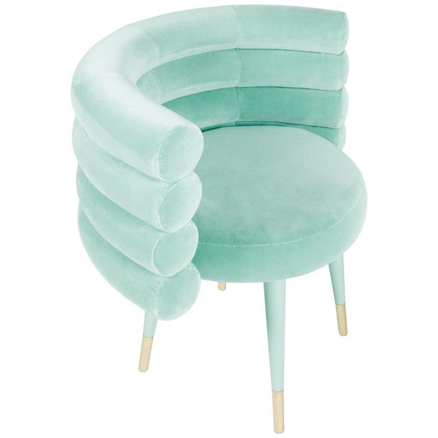 Set of Sky Blue Marshmallow Dining Chairs by Royal Stranger For Sale - Image 9 of 18