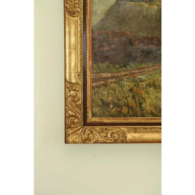 Belgian School, Painting from a Castle, Oil on Canvas For Sale - Image 6 of 6