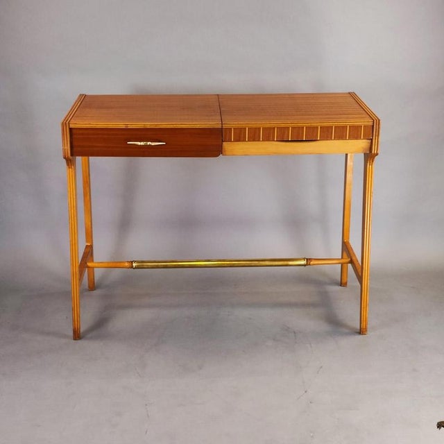 Dressing Table Desk with Mirror attributed to Gio Ponti for La Permanente di Cantù For Sale - Image 3 of 14