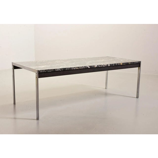 Metal Black Marble and Brushed Steel Coffee Table by Kho Liangh for Artifort, 1960s For Sale - Image 7 of 17