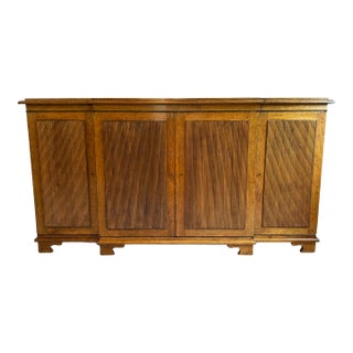 David Iatesta Weatherly Breakfront Sideboard Butter Walnut For Sale