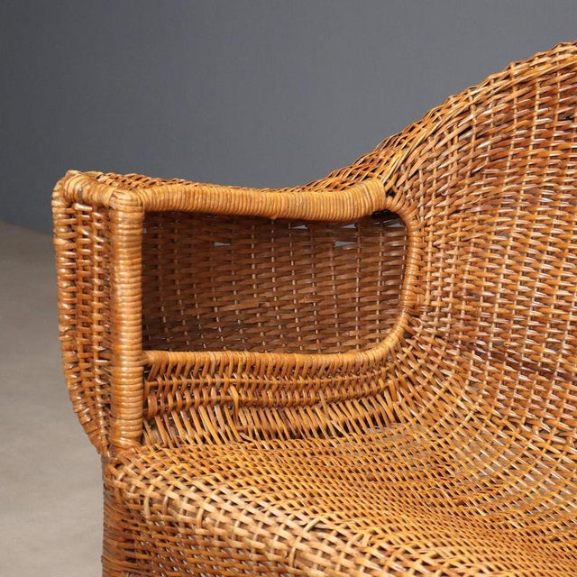 Mid 20th Century Wicker and Bamboo Sofa, 1950s For Sale - Image 5 of 11