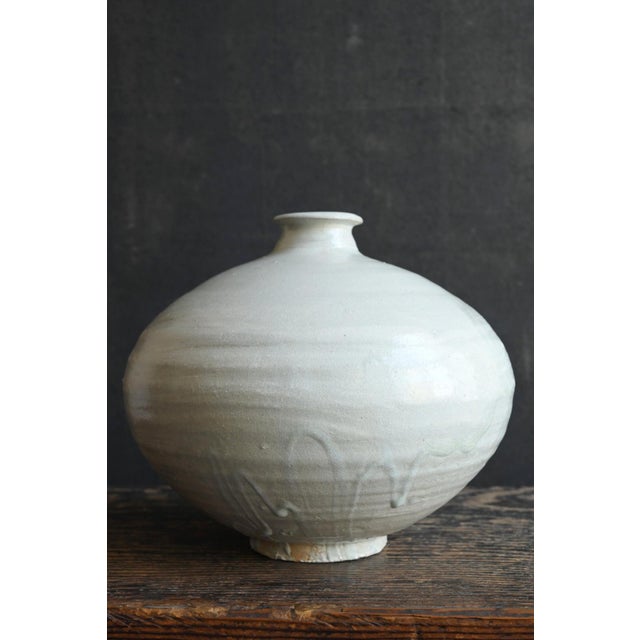 Ceramic Joseon Dynasty White Porcelain Jar / 15th-19th Century / Excavated Flower Vase For Sale - Image 7 of 18