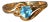 The Zuma: Ladies 14 K Gold Topaz and Diamond Heart Ring For Sale