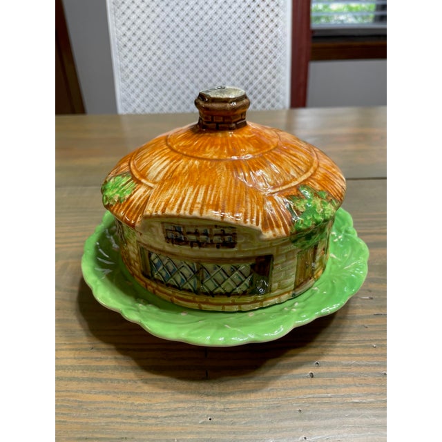 1930s English Beswick Ceramic Cottage Ware Butter or Cheese Dish For Sale - Image 16 of 17