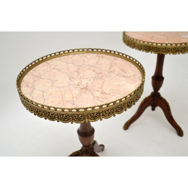 French Marble Top Wine Tables, 1930s, Set of 2 For Sale - Image 4 of 8