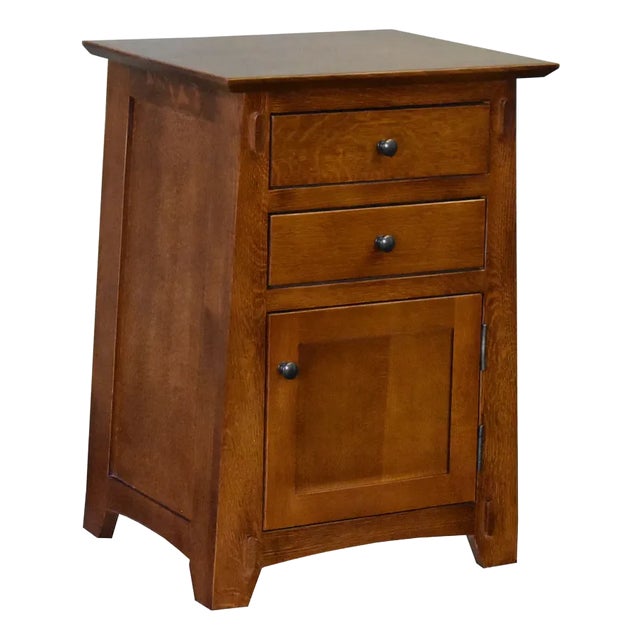 Mission Style Tapered Leg 2 Drawer Nightstand - Michael's Cherry For Sale
