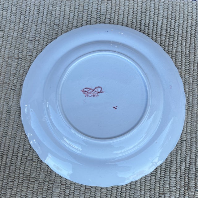 A Nice Antique Staffordshire "Feather" Pattern Red Transfer Decorated Plate, Circa 1830's For Sale - Image 9 of 10