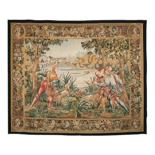 La Chasse en Foret Handwoven Tapestry - 124 X 168 Cm (4'1" X 5'6") - Requires Rod Size 4 For Sale