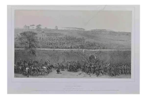 Auguste Marie Raffet, Prise de la Ville Pamfili, Etching, 1852