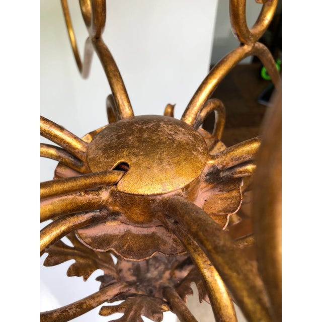 1980s English Giltiron Coronet Chandelier For Sale - Image 5 of 12