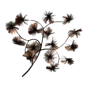 Vintage Brutalist John Steck Copper Pom Pom 'Desert Flowers' Wall Sculpture