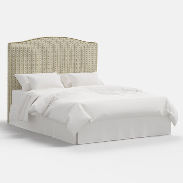 Stoffer Home x Cloth & Company Elsie Headboard in Botanical Stripe Dijon with Dijon Welt, Queen For Sale - Image 9 of 9