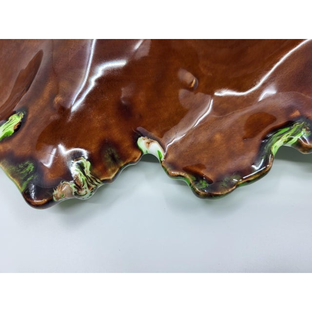 Ceramic French Green Ceramic Bowl from Vallauris, 1970s For Sale - Image 7 of 12