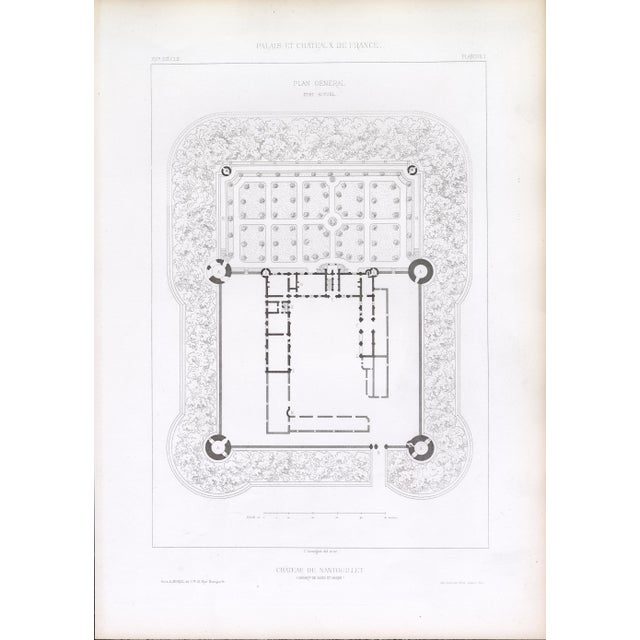 1867 Palais, Châteaux, Hôtels Et Maisons De France – Château De Nantouillet – Full Suite of 13 Original Architectural Engravings and French Text For Sale - Image 11 of 16