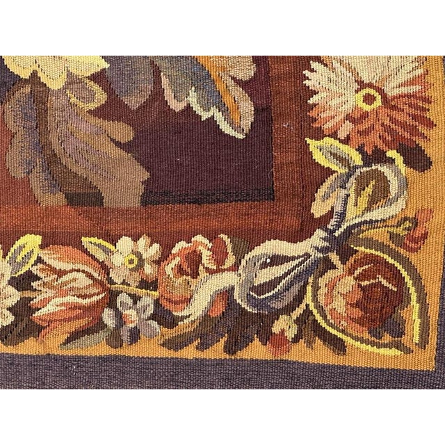 Brown Antique French Aubusson Tapestry, 1890s For Sale - Image 8 of 18