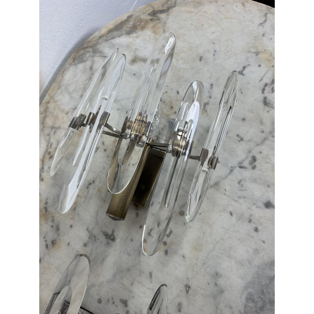 Gold Mid-Century Modern Murano Glass and Brass Wall Lamps from Sciolari, 1960s, Set of 2 For Sale - Image 8 of 18