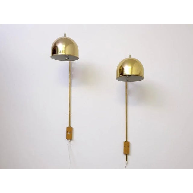 Swedish Model G-075 Wall Lamps in Brass from Bergboms, 1960s, Set of 2 For Sale - Image 3 of 9