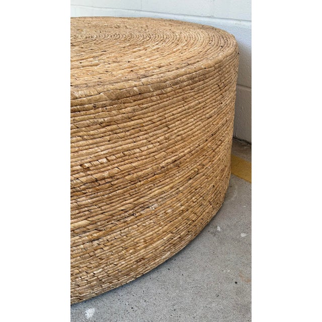 2020s Organic Modern Woven Banana Round Coffee Table For Sale - Image 5 of 5