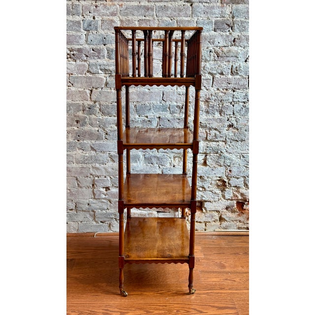 English 1900-1909 Regency Style Faux Bamboo Etagere For Sale - Image 3 of 3