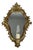 Vintage Rococo Style Gilded Wood Wall Mirror with Lamp, Italy, 1950s For Sale