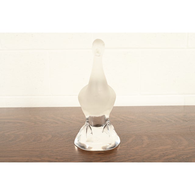 Mid 20th Century Lalique Art Deco Frosted Crystal Large Standing Duck Sculpture For Sale - Image 5 of 12