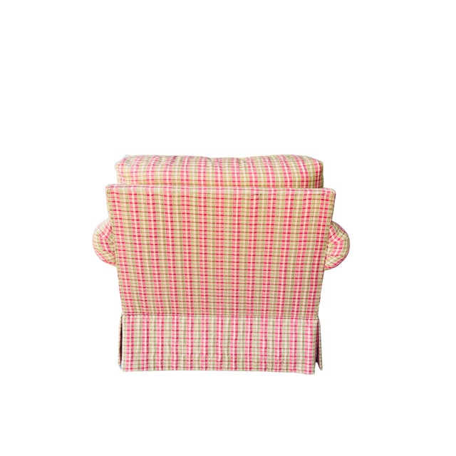 Harden English Country Plaid Club Chair & Matching Ottoman – Traditional Tartan Upholstery For Sale - Image 12 of 15