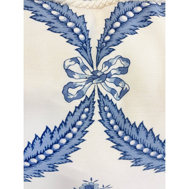 Traditional Blue and White Bennison Print Pillow For Sale - Image 3 of 5