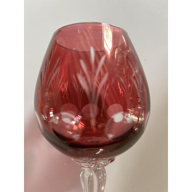 Glass Vintage Colored Crystal Glasses, 1970s, Set of 8 For Sale - Image 7 of 11