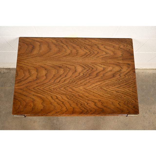 Drexel Heritage Mid-Century Modern Hollywood Regency Campaign Walnut Nightstand, 1970s For Sale - Image 12 of 17