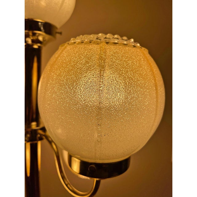 1970s Vintage Five-Globe Brass Sculptural Table Lamp For Sale - Image 5 of 10
