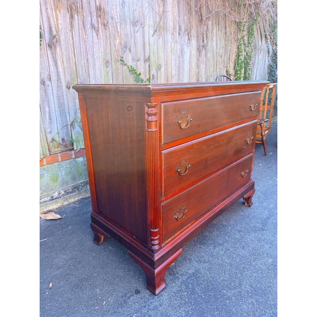 Brown Vintage Chippendale Mahogany Four-Drawer Chest of Drawers For Sale - Image 8 of 16