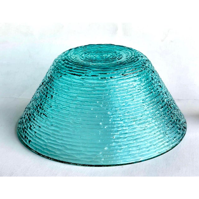Anchor Hocking Vintage 1960s Anchor Hocking Aquamarine Lido Soreno Glass Serving Bowl For Sale - Image 4 of 11