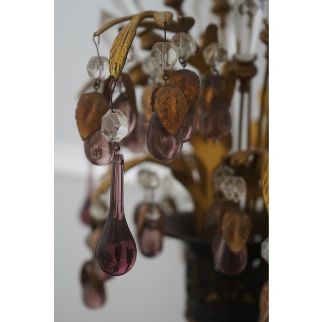 Pair of Vintage French Empire Purple Crystal Lamps For Sale In Philadelphia - Image 6 of 13