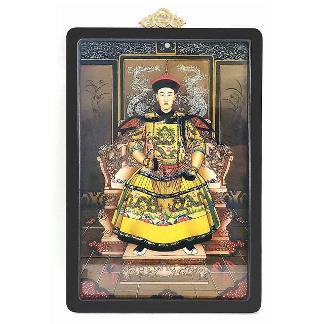 Toyo Reverse Glass Paintings Chinese Emperor Empress - Early 20th Century For Sale - Image 4 of 14