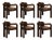 Double Arch Dining Chairs in Dark Brown Cotton Velvet from Insidherland, Set of 6 For Sale