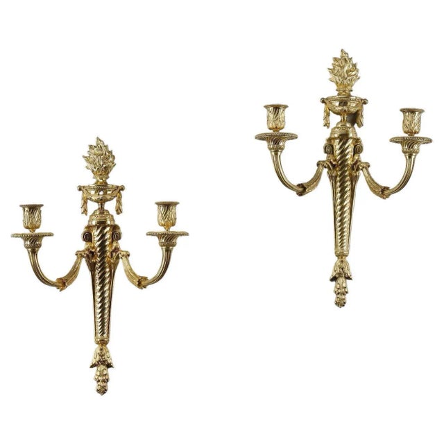 Vintage Golden Candelholder Sconces, Set of 2 For Sale - Image 13 of 13
