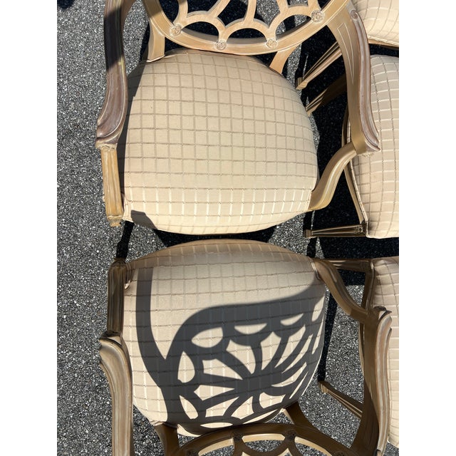 Wood 6 Web Back Spiderweb Dining Chairs Style of Francisco Molon For Sale - Image 7 of 11