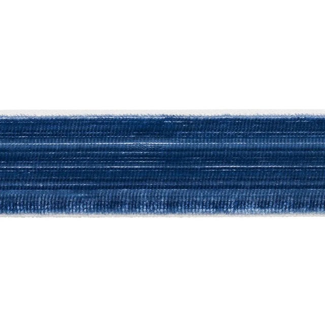 Schumacher Gaspard Velvet Tape Narrow Trim in Sapphire For Sale