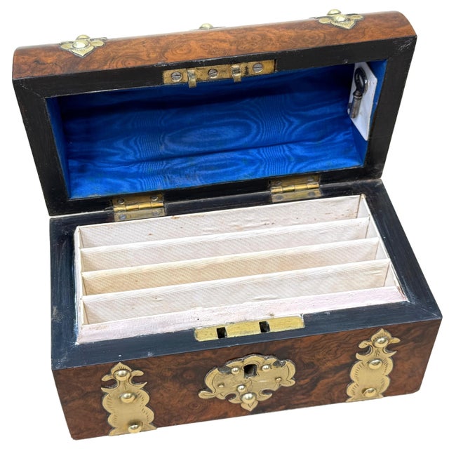 Burr Walnut Stationary Box, 1860s For Sale - Image 6 of 11