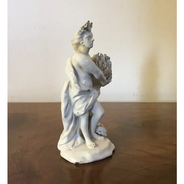 Antique 18th Century Italian Doccia Tin Glaze Faience Pottery Neo-Classical Figure of Summer For Sale - Image 10 of 13