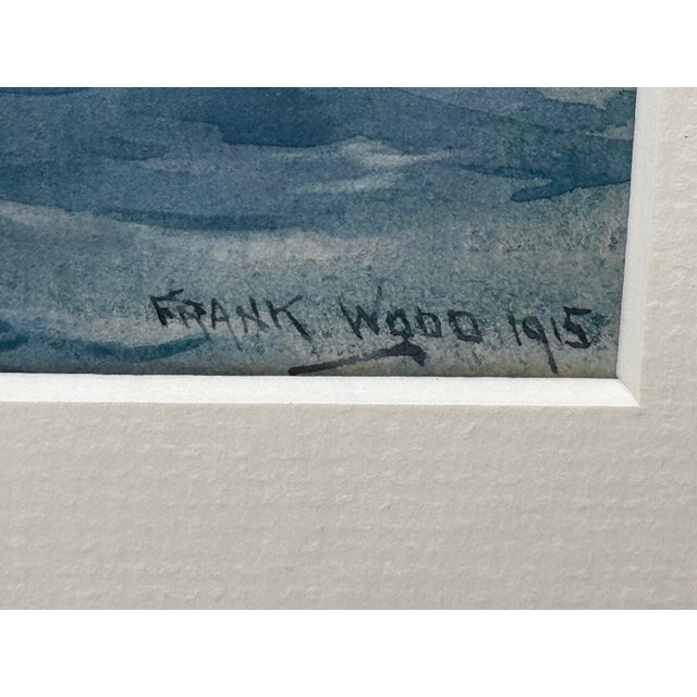 1915 Frank Watson Wood British Marine Painting of HMS London Signed First World War Royal Navy Watercolour With Historic...