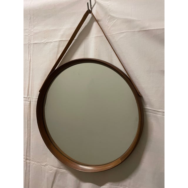 Round Teak Mirror, 1980s For Sale - Image 11 of 11