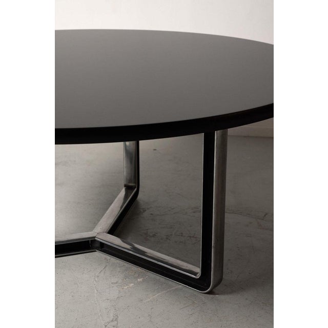 Wood Black Round Tecno Table, 1970 For Sale - Image 7 of 9
