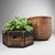 Decorative vintage Japanese bamboo basket from the 1960s. Dimensions: height 37 cm, diameter 43 cm. The basket is...