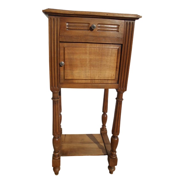 Louis XVI Style Walnut Bedside Table, 1950s For Sale
